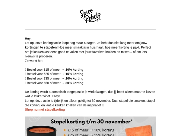 Tot wel 30% korting stapelen?