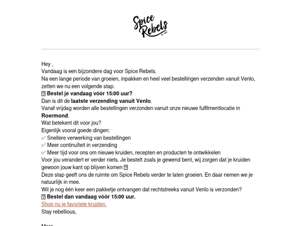 Laatste verzending vanuit Venlo vandaag 📦