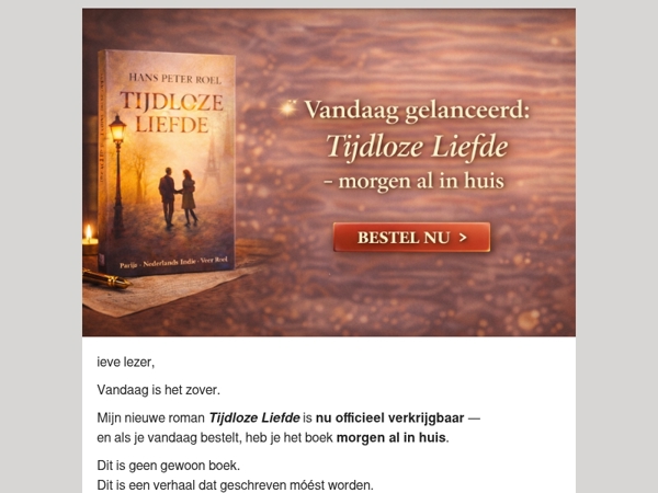   Vandaag gelanceerd: Tijdloze Liefde – morgen al in huis