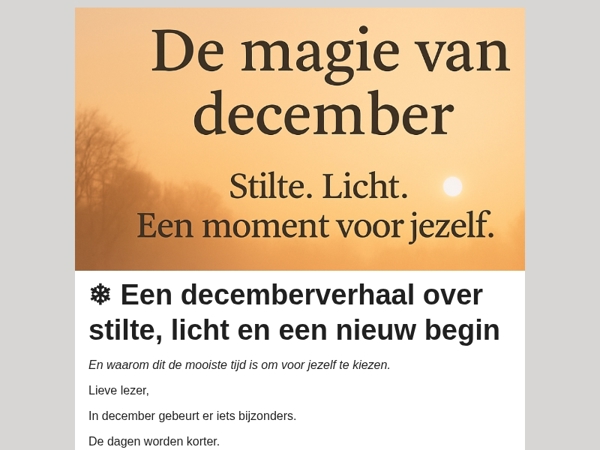  In de stilte van december gebeurt er iets bijzonders