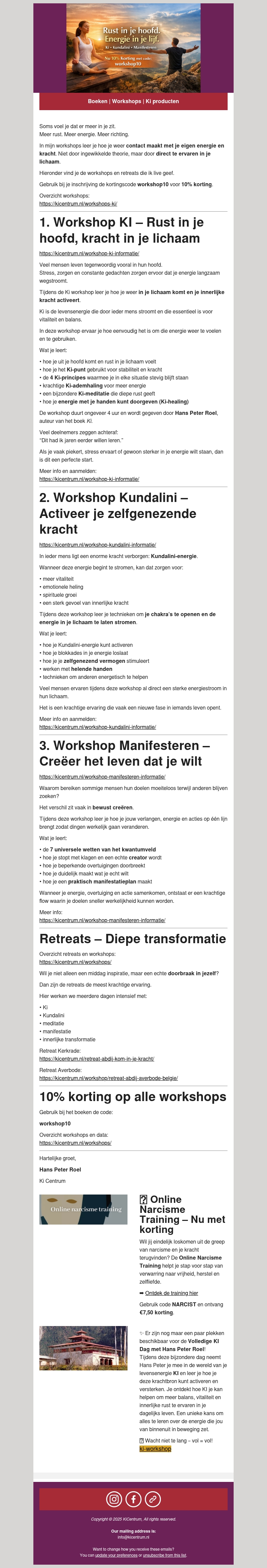 Rust in je hoofd. Energie in je lijf. Rust in je hoofd. Energie in je lijf.