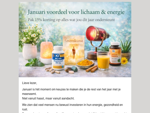  Januari voordeel voor lichaam & energie