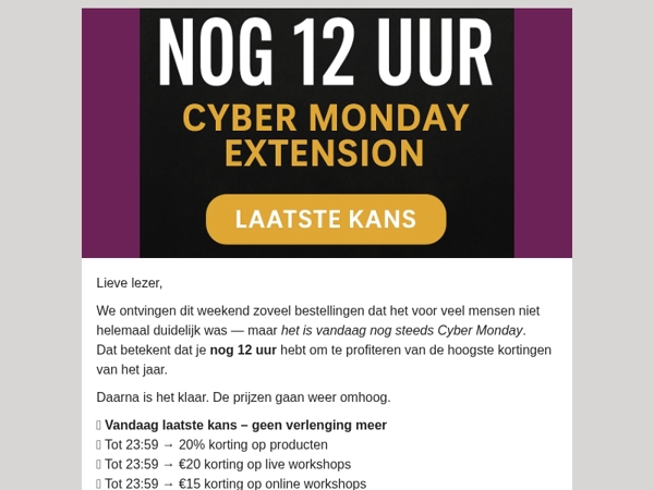   NOG 12 UUR — DAN ZIJN ALLE DEALS VOORBIJ