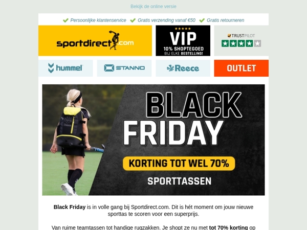 Tot 70% korting op sporttassen!