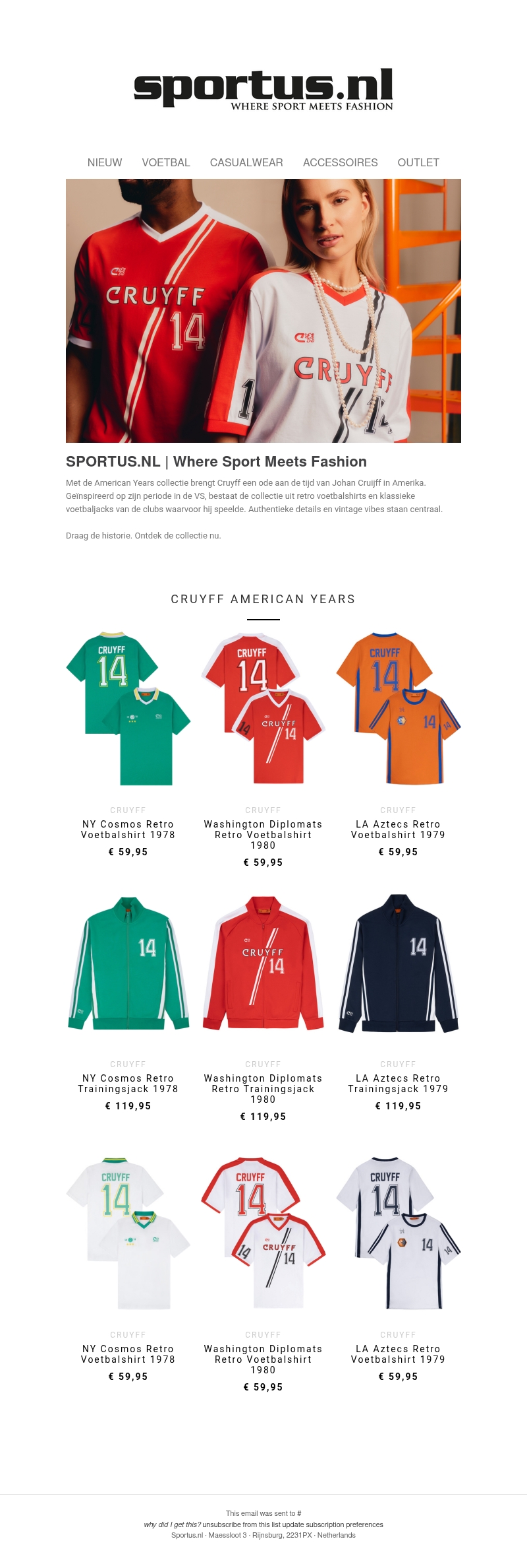 NIeuw binnen: Cruyff American Years collectie | Ontdek de Amerikaanse legacy van Cruijff NIeuw binnen: Cruyff American Years collectie | Ontdek de Amerikaanse legacy van Cruijff