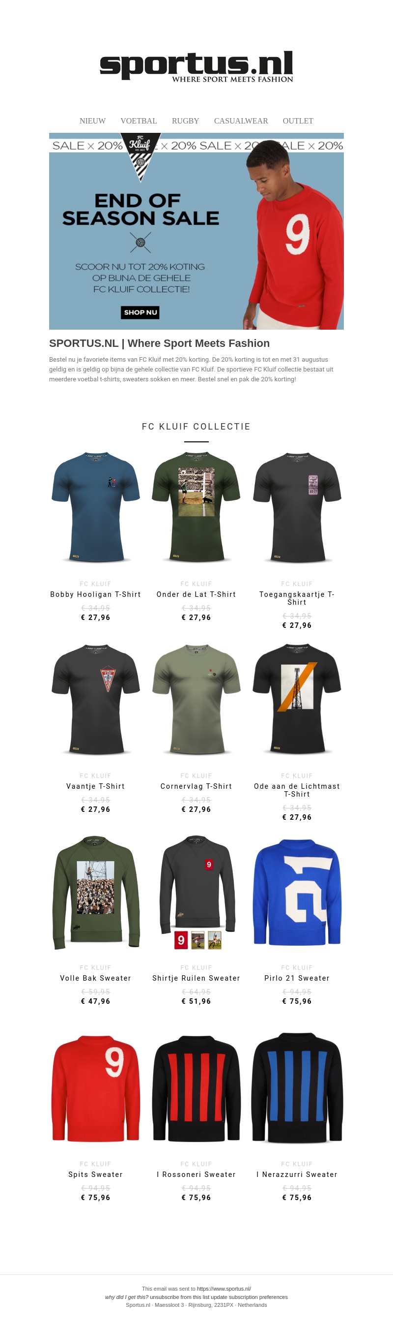 SALE | FC KLUIF | 20% Korting SALE | FC KLUIF | 20% Korting