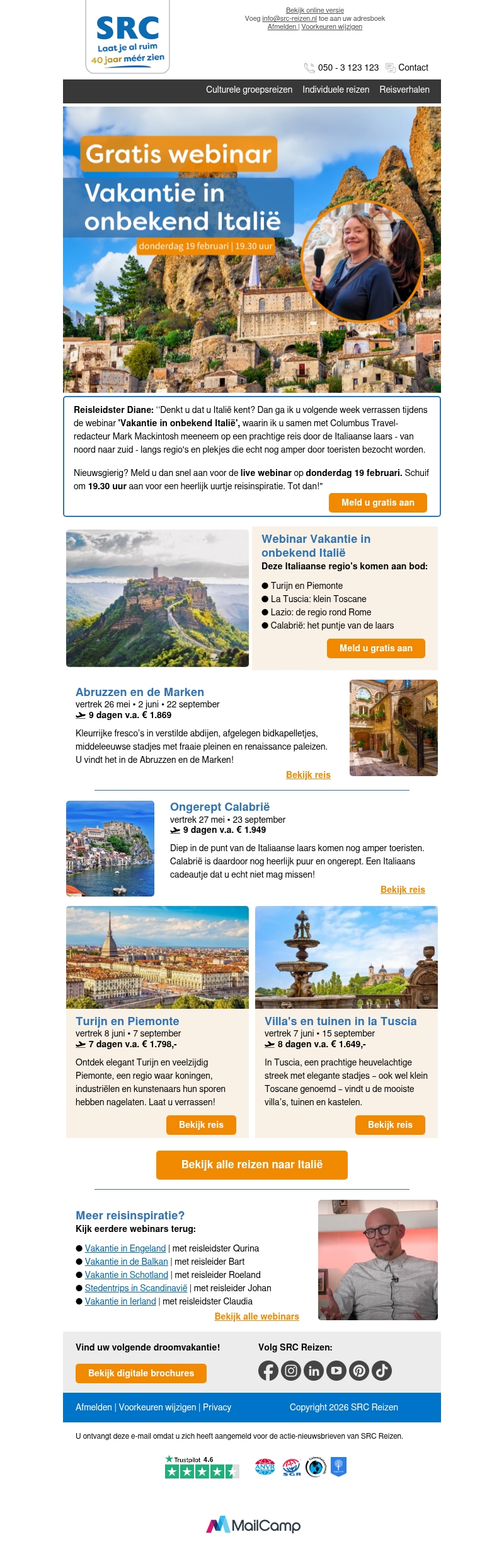 🖥 Gratis webinar 'Vakantie in onbekend Italië' 🖥 Gratis webinar 'Vakantie in onbekend Italië'