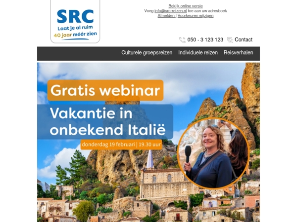 🖥 Gratis webinar 'Vakantie in onbekend Italië'