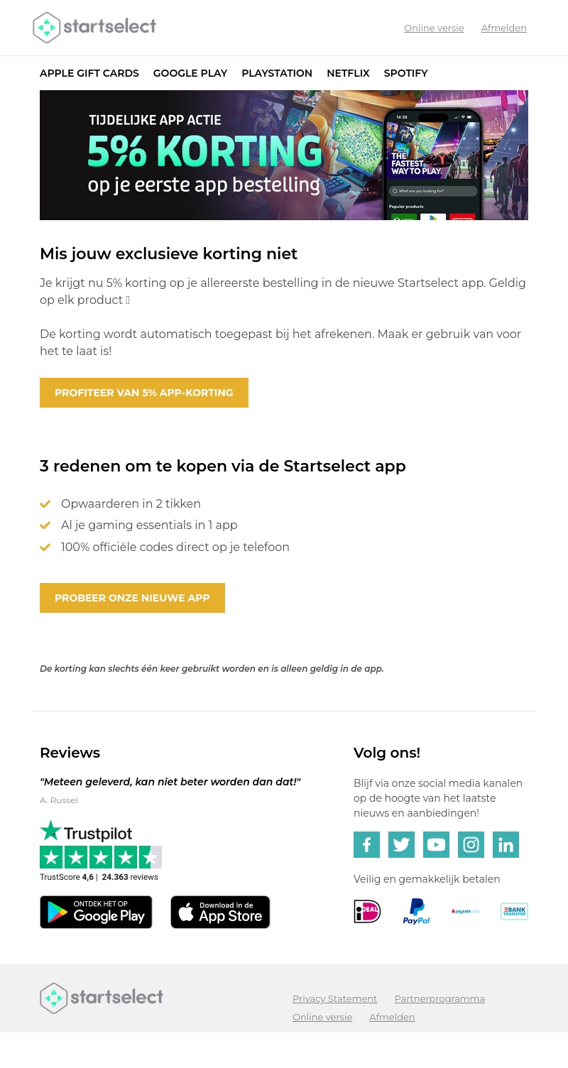 5% korting op je volgende aankoop 📲✨ 5% korting op je volgende aankoop 📲✨