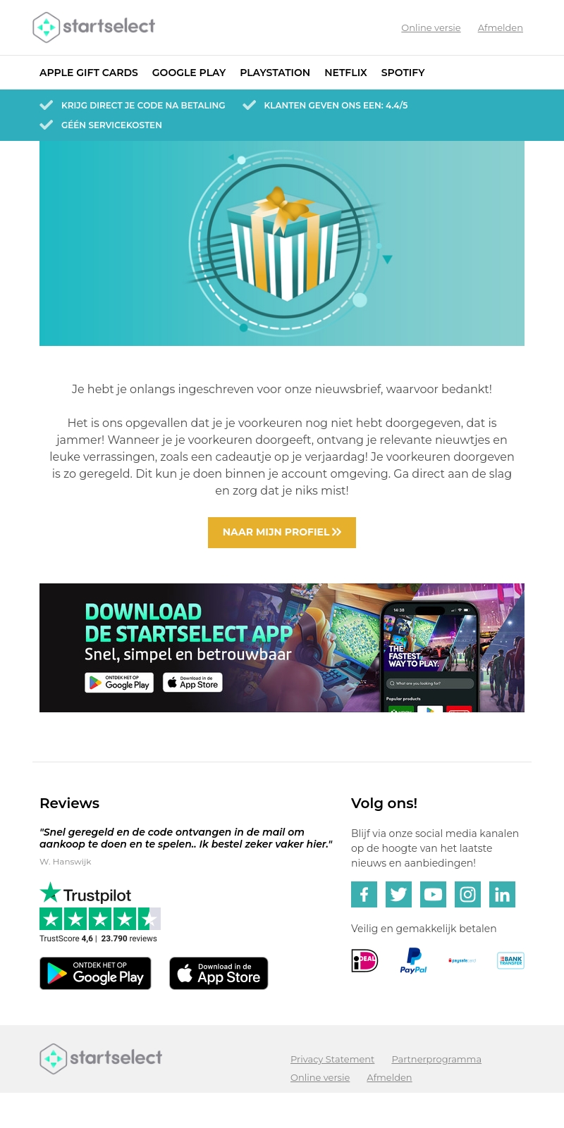 Nogmaals welkom! We zien je graag terug! Nogmaals welkom! We zien je graag terug!