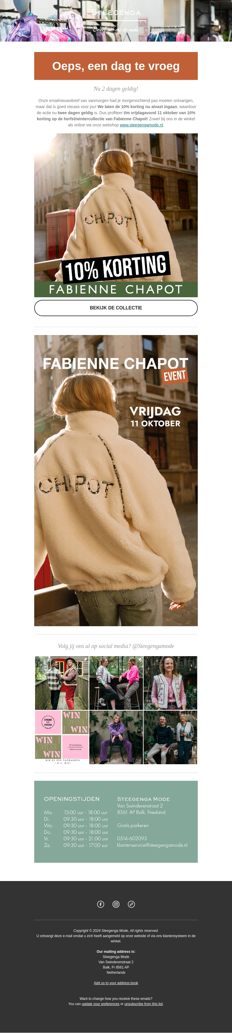 Vandaag én morgen 10% korting op Fabienne Chapot bij Steegenga Mode🛍️ Vandaag én morgen 10% korting op Fabienne Chapot bij Steegenga Mode🛍️