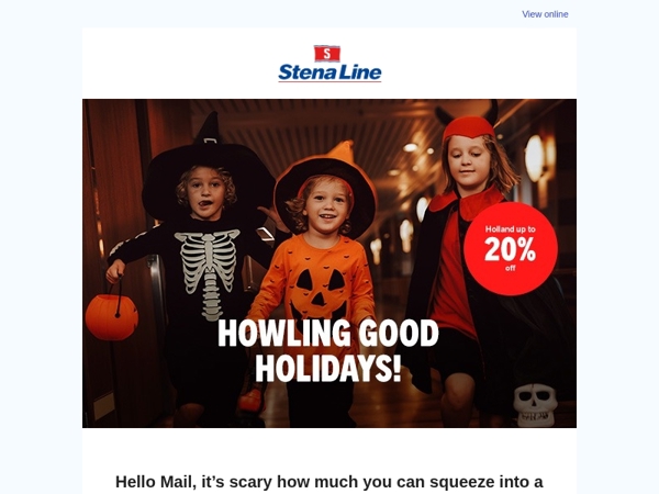 20% off scary-good short stay holidays to Holland