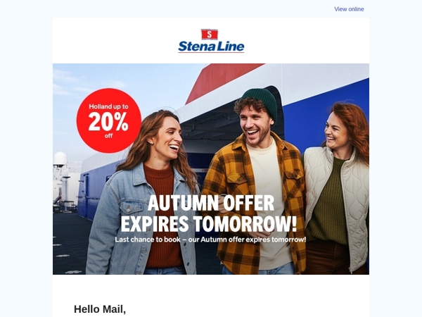 Last chance to book – our Autumn offer expires tomorrow!