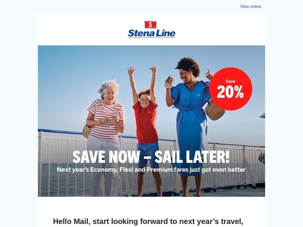 SAVE now, SAIL later – Book now for 20% off 2026 trips to Holland!