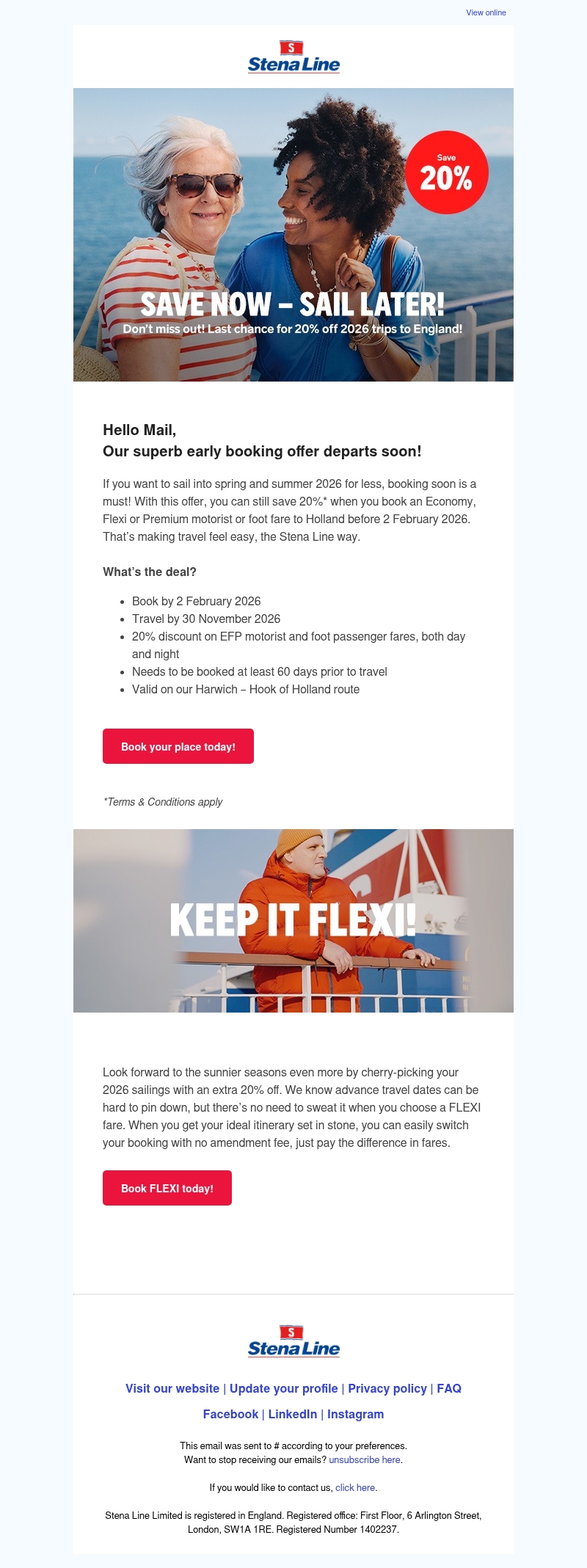 Don’t miss out! Last chance for 20% off 2026 trips to Holland! Don’t miss out! Last chance for 20% off 2026 trips to Holland!