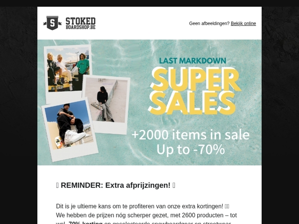🚨 Reminder: Extra afprijzingen tot -70%!