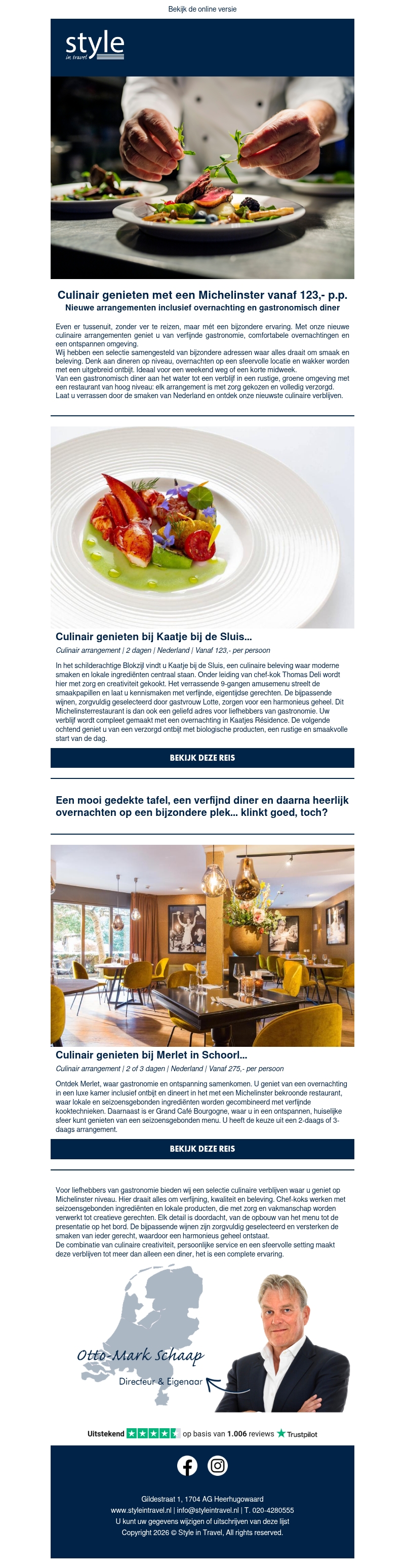 Proef het goede leven... Michelin arrangement met overnachting Proef het goede leven... Michelin arrangement met overnachting
