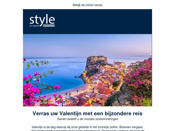 Verwen uw Valentijn met een romantische reis!