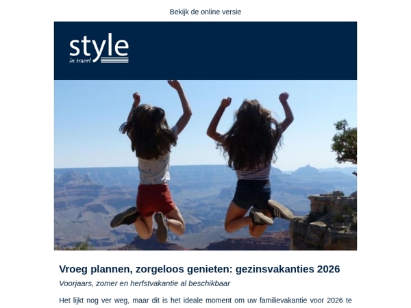 Vroeg plannen, zorgeloos genieten: gezinsvakanties 2026