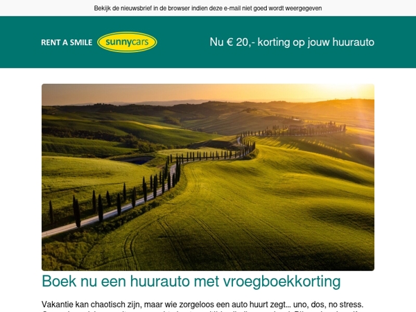 Boek nu met € 20,- vroegboekkorting🚗