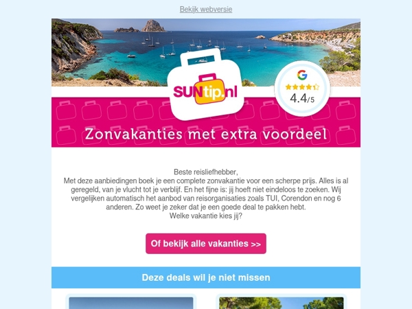 Voordelige vakanties naar de zon