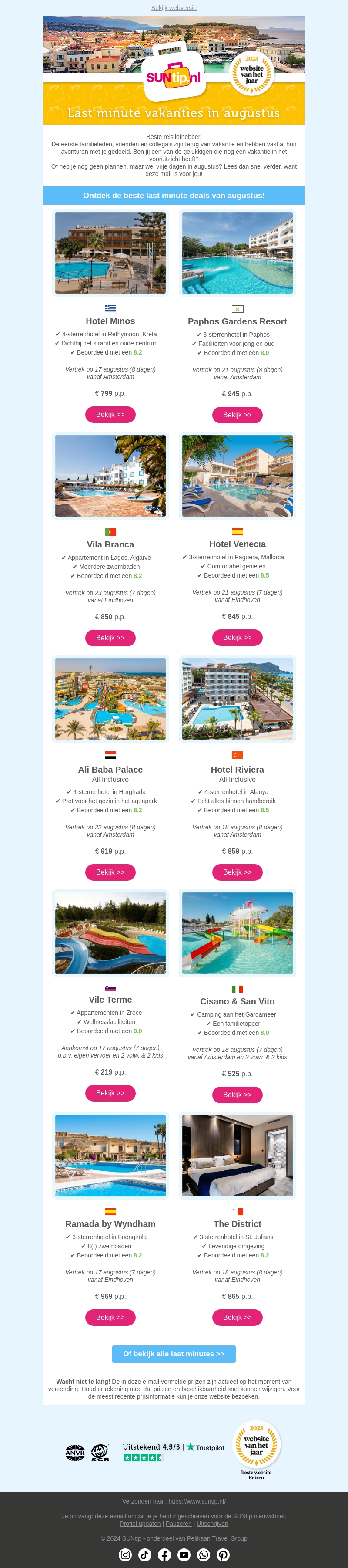 Last minute deals voor de gelukkigen 🤫 Last minute deals voor de gelukkigen 🤫