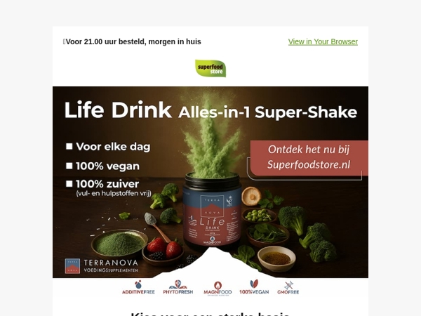 De perfecte basis voor je dag: Terranova Life Drink