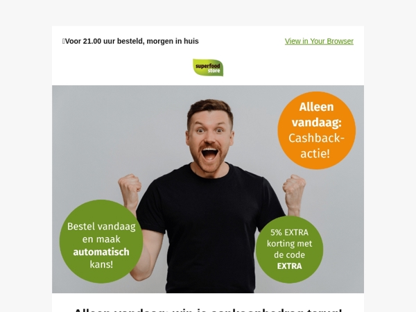 Alleen vandaag: win je aankoopbedrag terug!