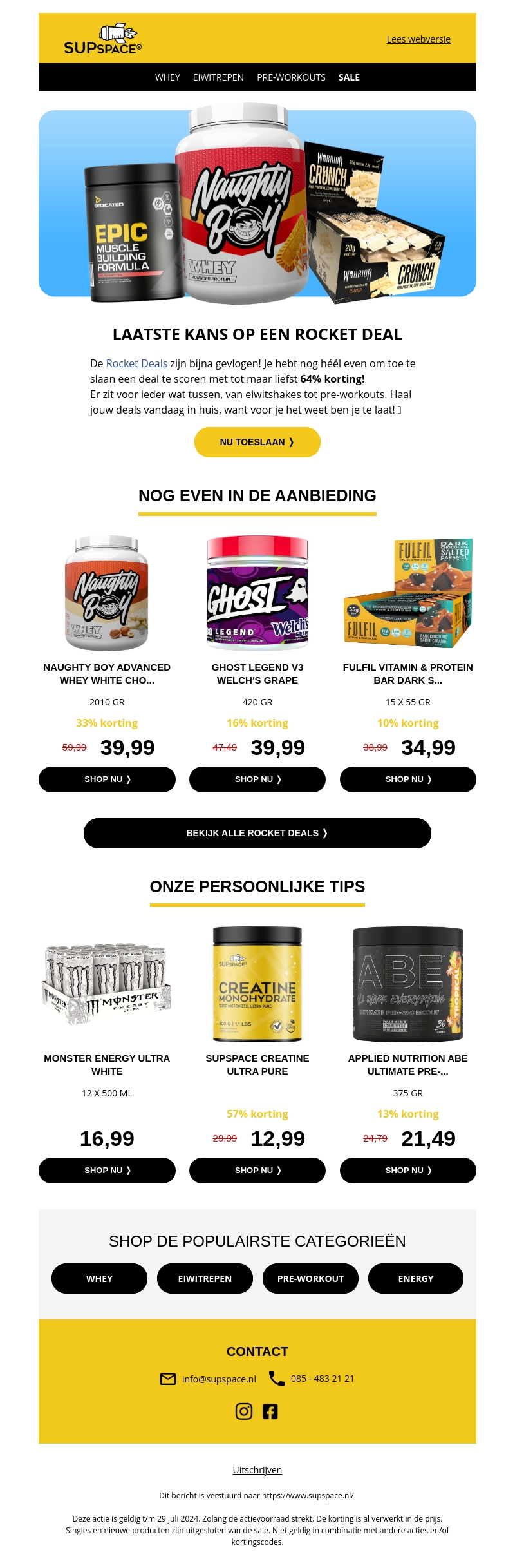 🚀 Laatste kans om een Rocket Deal te scoren 🚀 Laatste kans om een Rocket Deal te scoren