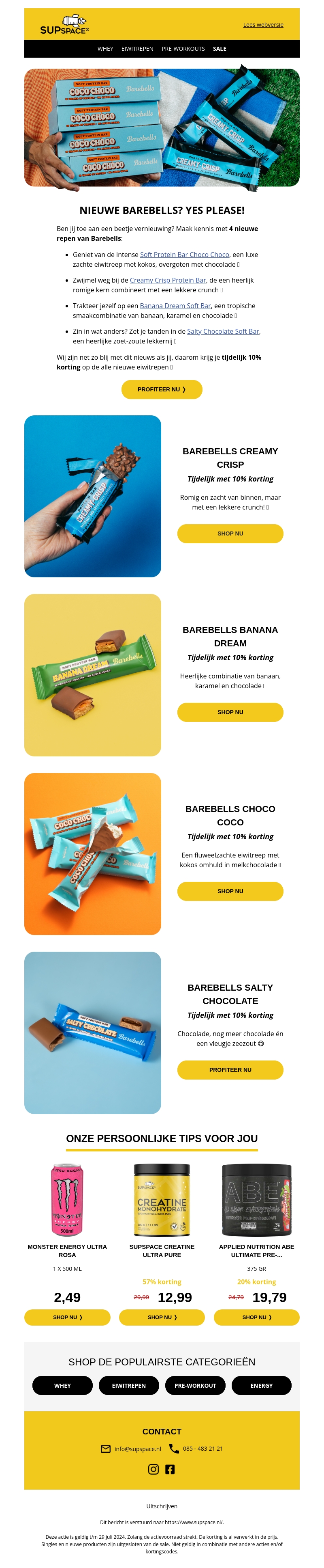 🤩 YES! Nieuwe Barebells! (met 10% korting) 🤩 YES! Nieuwe Barebells! (met 10% korting)