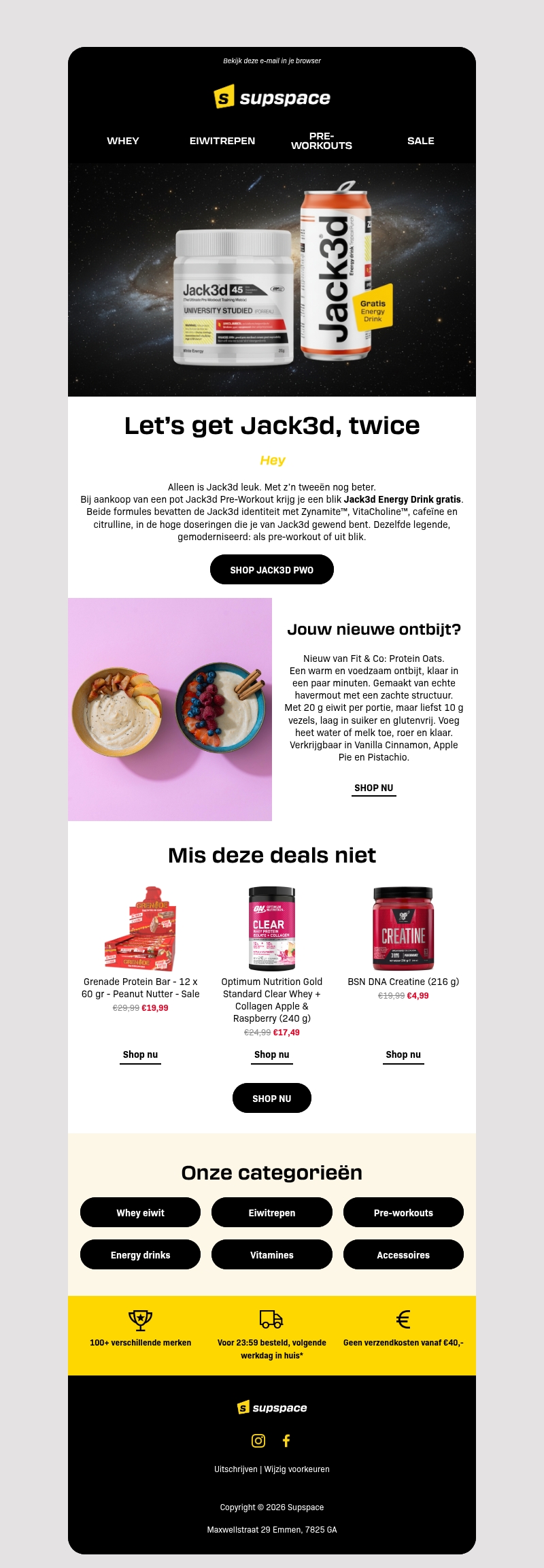 Double trouble? Gratis blik Jack3d bij je pre-workout Double trouble? Gratis blik Jack3d bij je pre-workout