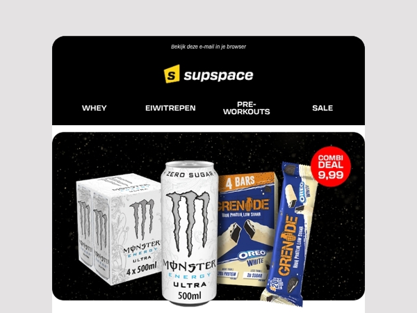 Monster White 4-pack + Grenade Oreo White 4-pack voor maar €9,99