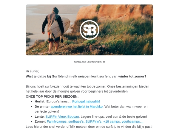 Van winter tot zomer, elk seizoen surfen