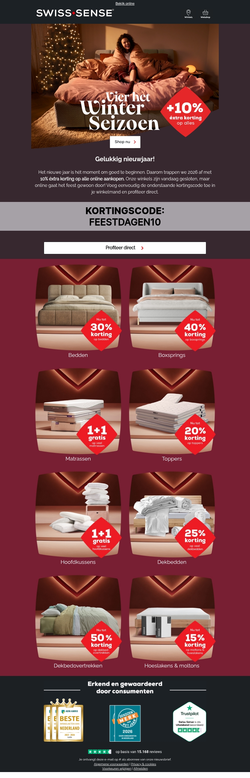 Gelukkig nieuwjaar: 10% éxtra korting op alles! Gelukkig nieuwjaar: 10% éxtra korting op alles!