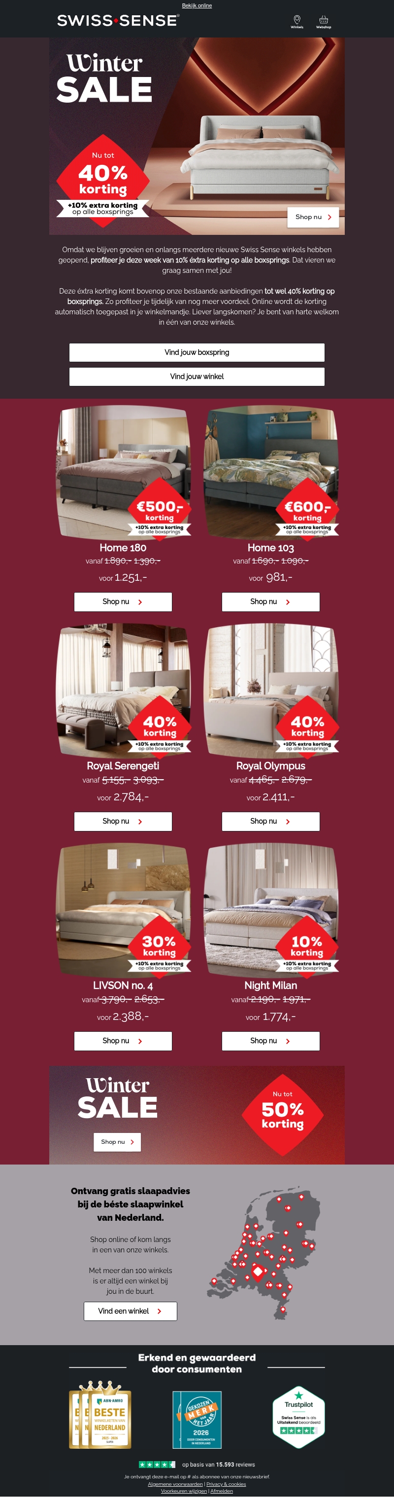 Deze week: 10% éxtra korting op alle boxsprings Deze week: 10% éxtra korting op alle boxsprings