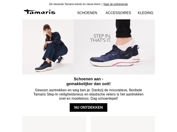 STEP IN. THAT’S IT. De nieuwe sportschoenen van Tamaris!