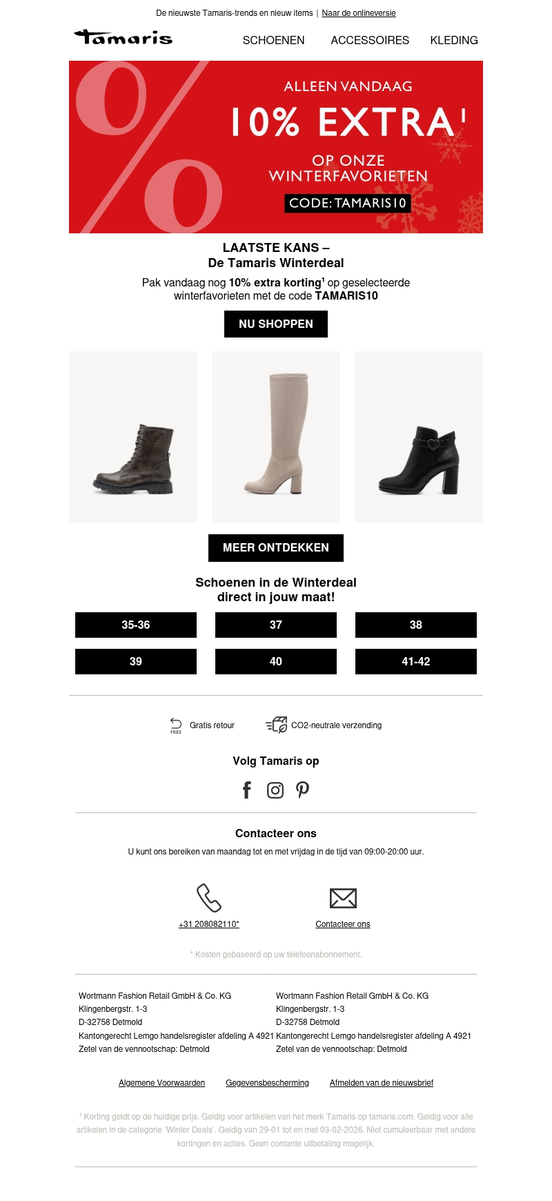 Laatste kans: 10% extra korting op geselecteerde winterfavorieten ๐ฉตโ๏ธ Laatste kans: 10% extra korting op geselecteerde winterfavorieten ๐ฉตโ๏ธ