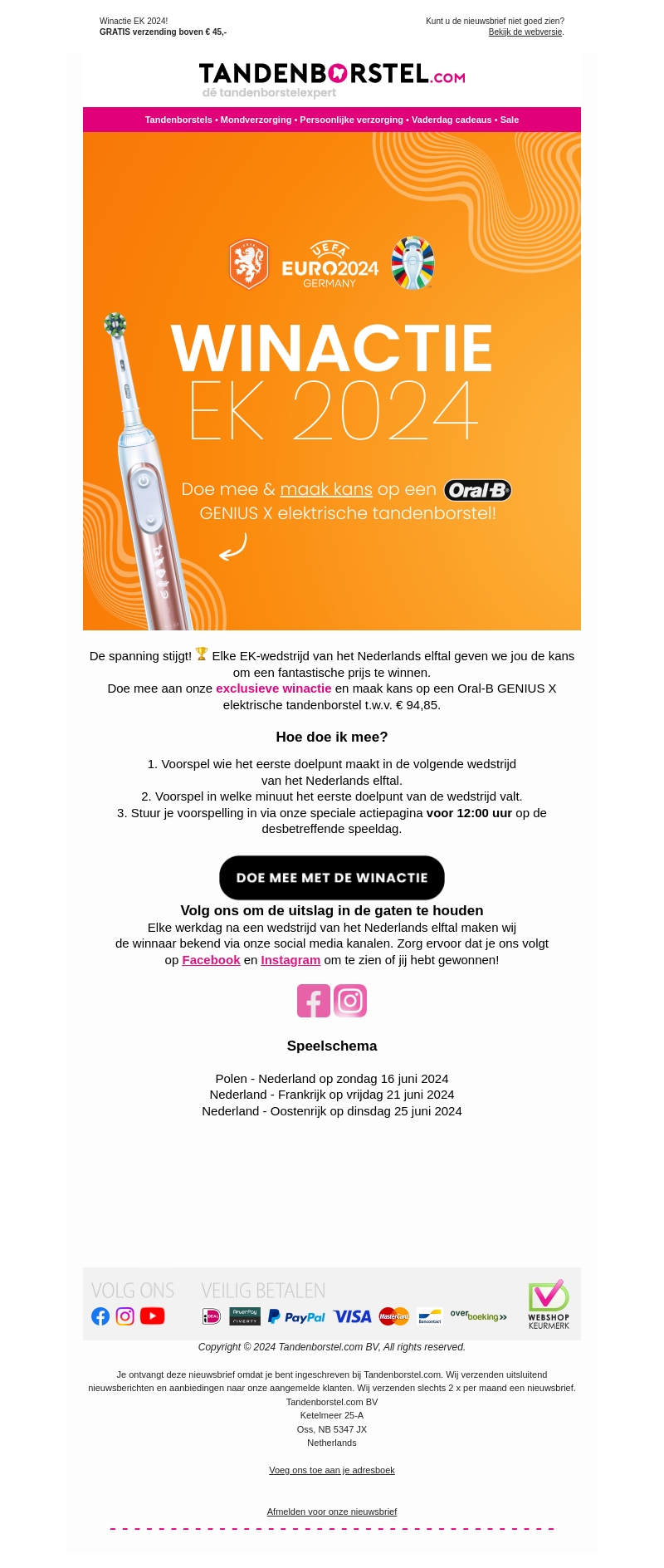 🧡⚽ Win een Oral-B GENIUS X tijdens het EK 2024 🧡⚽ Win een Oral-B GENIUS X tijdens het EK 2024