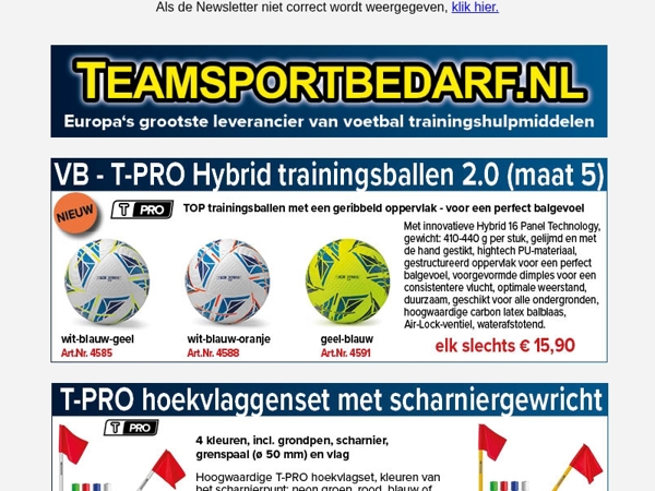NIEUW! Voetbal - T-PRO Hybride trainingsballen 2.0 - slechts € 15,90
