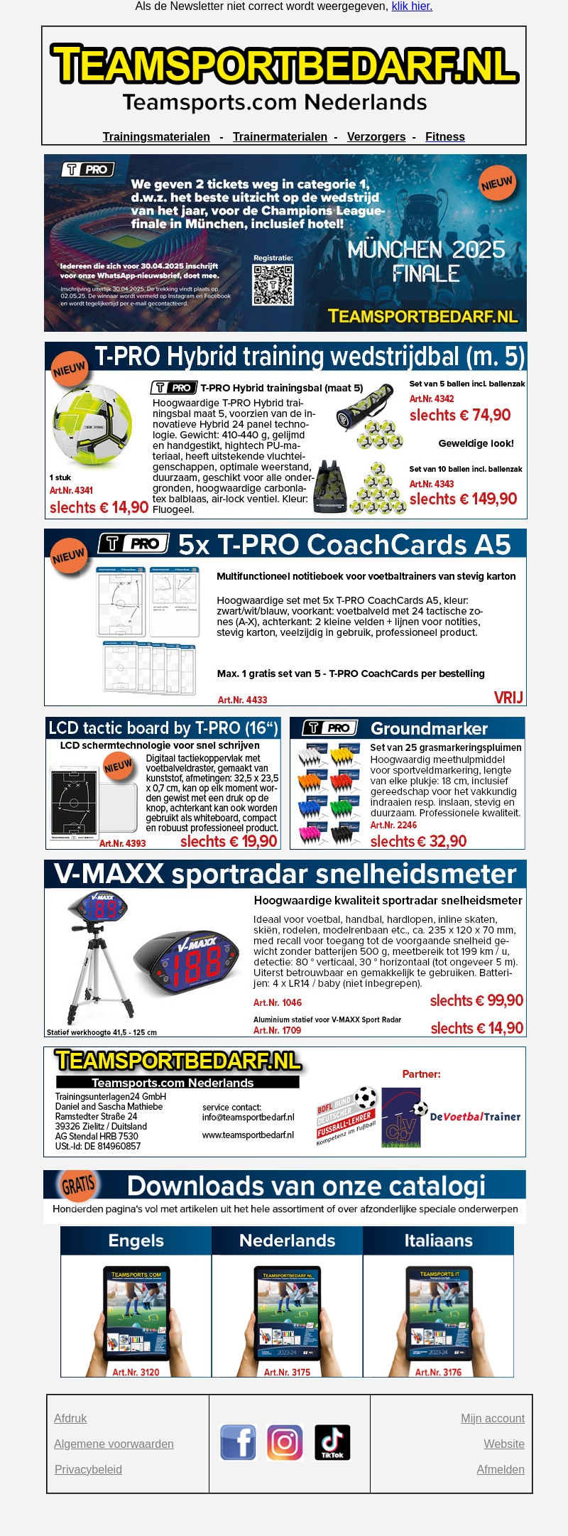 NIEUW! Voetbal - T-PRO Hybrid trainingsbal (maat 5) slechts € 14,90 NIEUW! Voetbal - T-PRO Hybrid trainingsbal (maat 5) slechts € 14,90