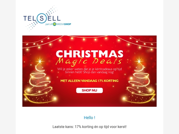 Alleen vandaag 17% korting