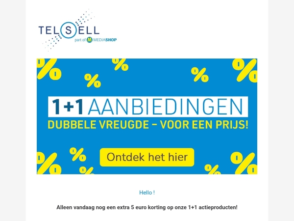 Alleen vandaag nog korting op korting!