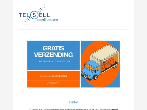 Dit weekend gratis verzending
