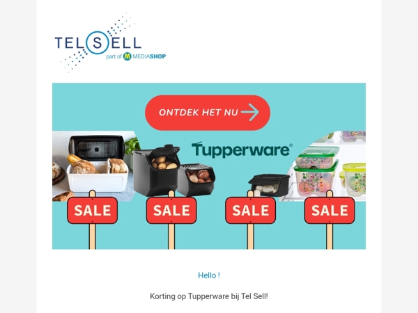 Lage prijzen op veel Tupperware producten!