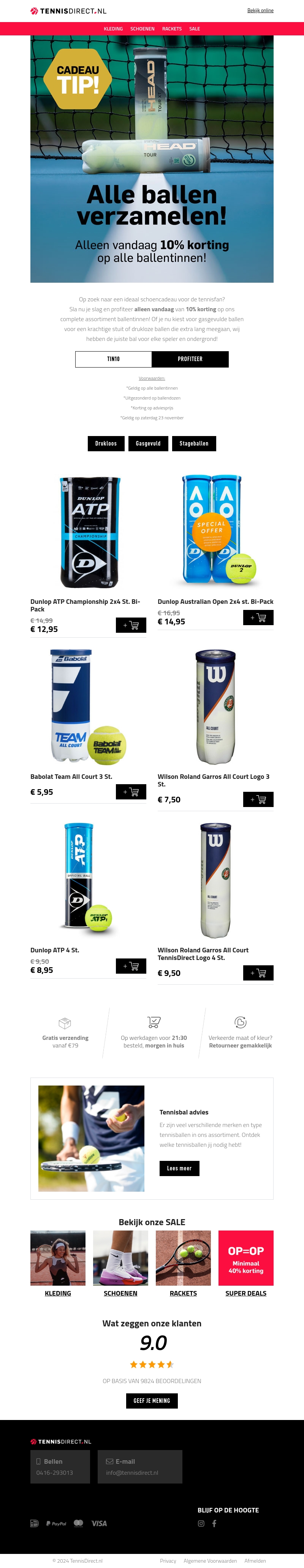 10% korting op alle ballentinnen! 10% korting op alle ballentinnen!