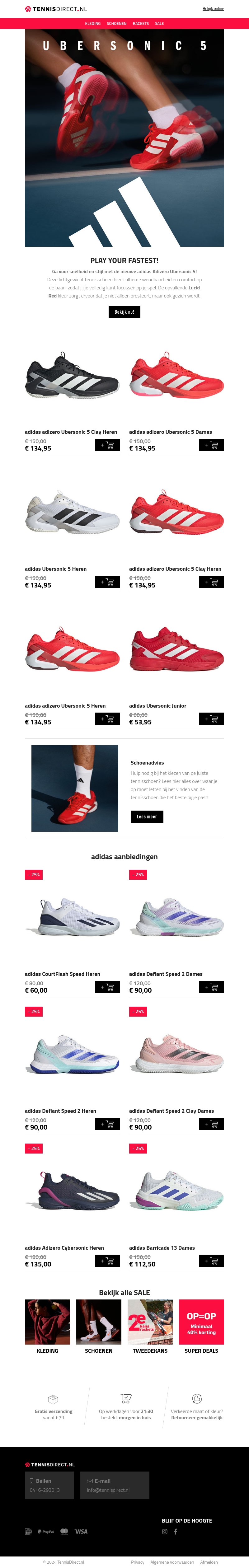 NIEUW: adidas Adizero Ubersonic 5 NIEUW: adidas Adizero Ubersonic 5