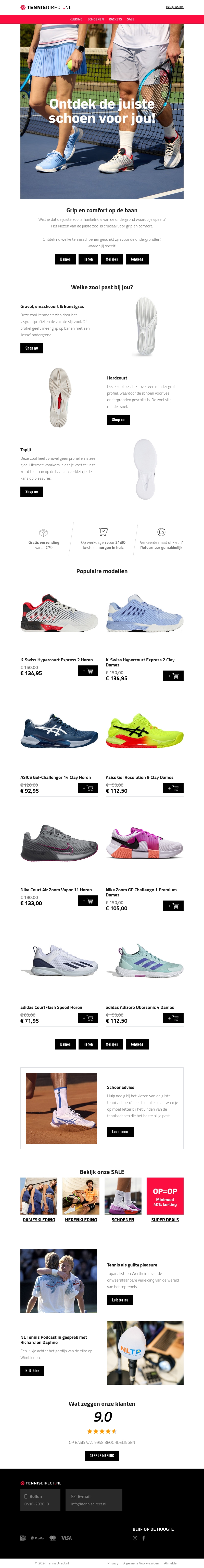 Speel beter met de juiste tennisschoenen! Speel beter met de juiste tennisschoenen!