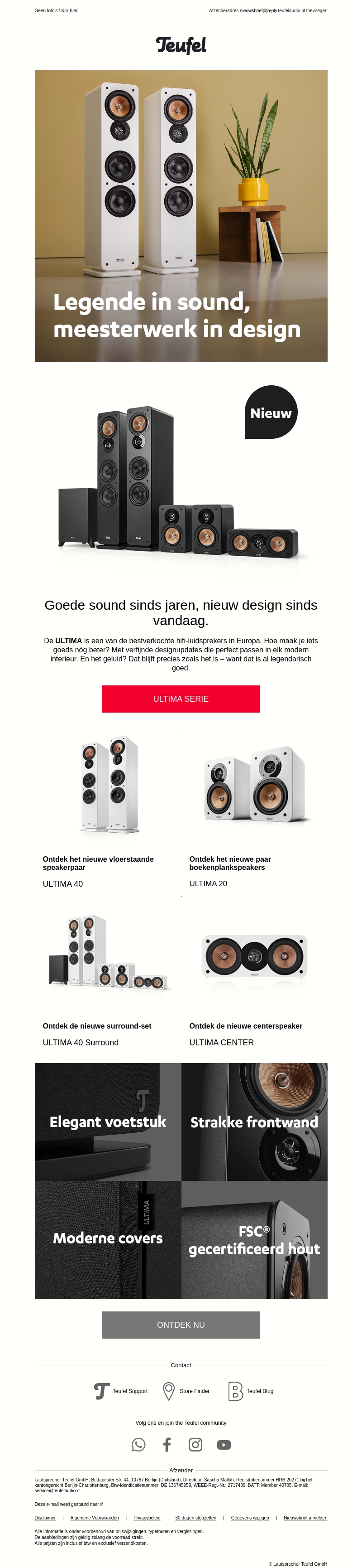 Ontdek de nieuwe ULTIMA serie Ontdek de nieuwe ULTIMA serie