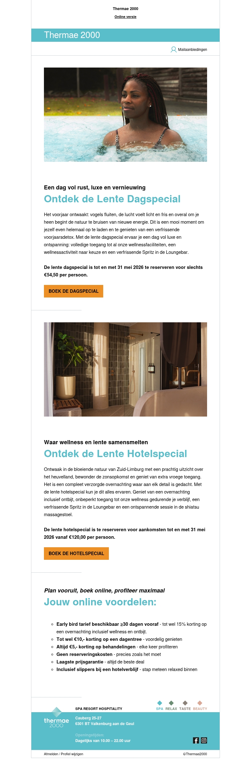 Ontdek de Lente Specials van Thermae 2000 Ontdek de Lente Specials van Thermae 2000