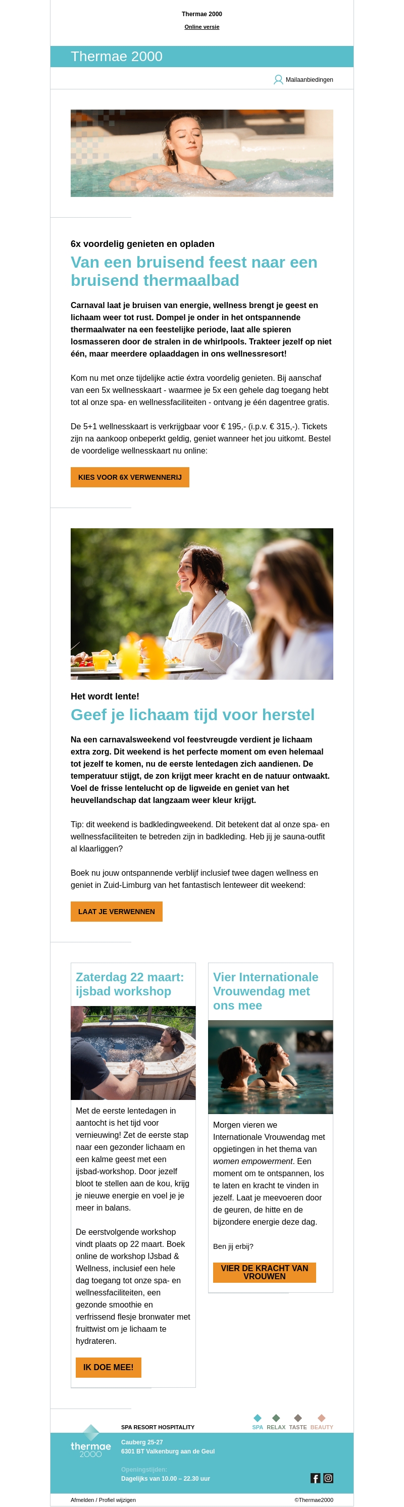 Van bruisend feest naar een bruisend thermaalbad Van bruisend feest naar een bruisend thermaalbad